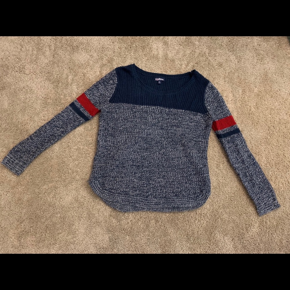 Scoop Neck Round Hem Knitted Sweater